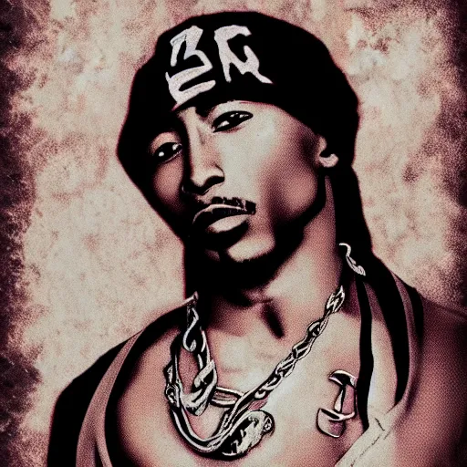 Prompt: Tupac Shakur, screenshot from a 2009s anime, anime style,