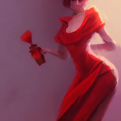 Prompt: conceptual artwork of a full body of a beautiful and cute shortstack anthropomorphic female cat, in a red dress, by greg rutkowski, rossdraws, jay naylor, matte painting, high contrast, furry art, artstation, deviantart, pixiv trending