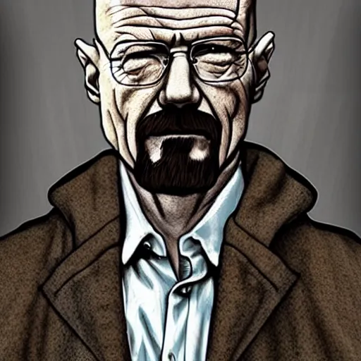 Prompt: walter white, made of wood