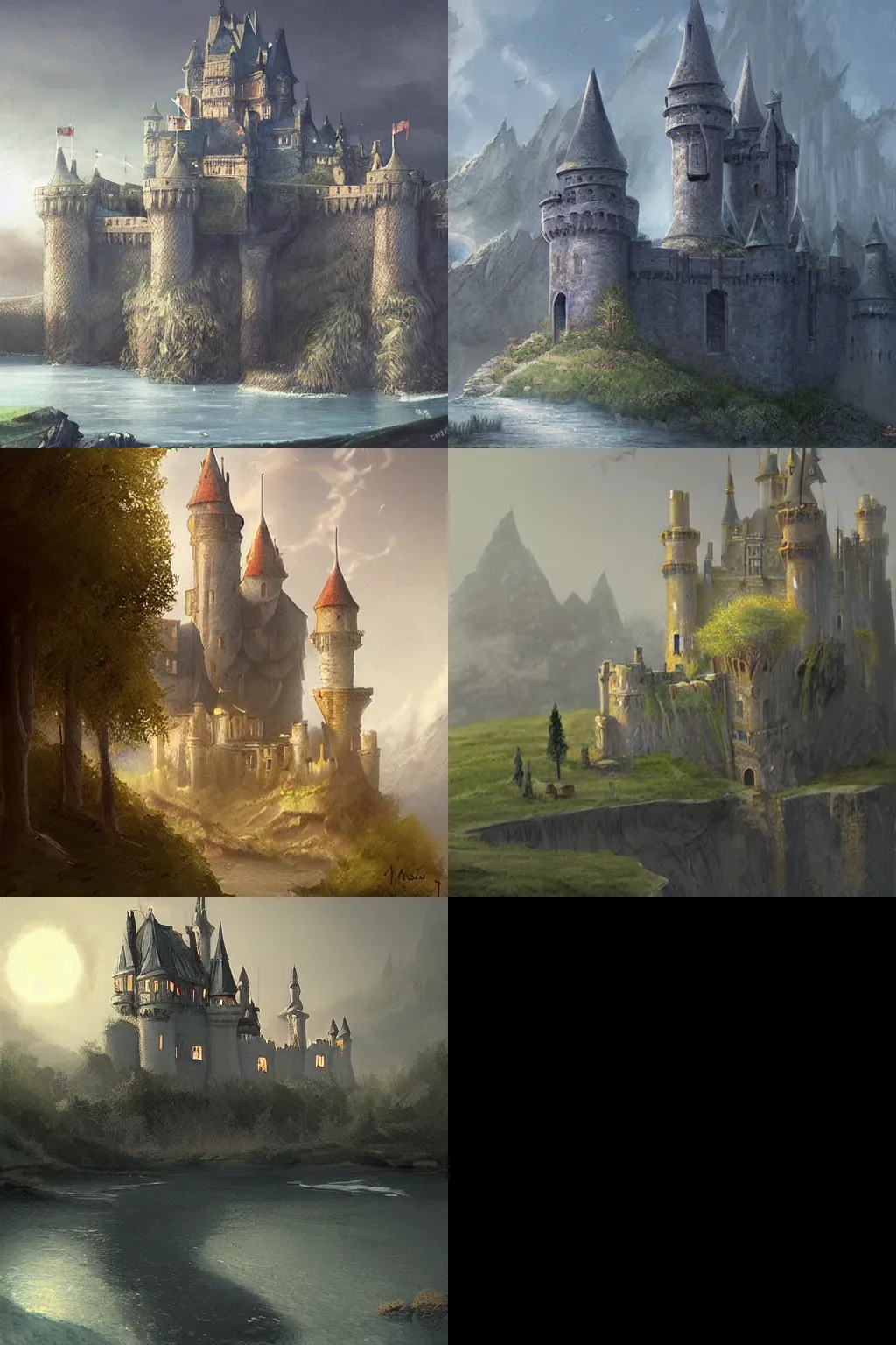 Prompt: mysterious castle, art by Quentin Mabille