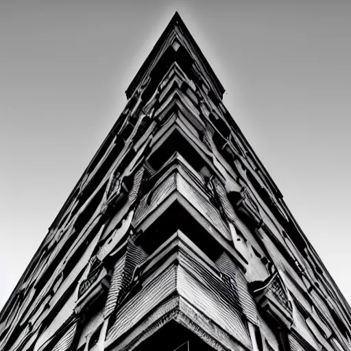 Image similar to a highly detailed, black and white, beautiful city in the style of MC Escher, 4K