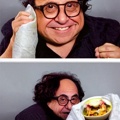 Prompt: danny devito as a burrito