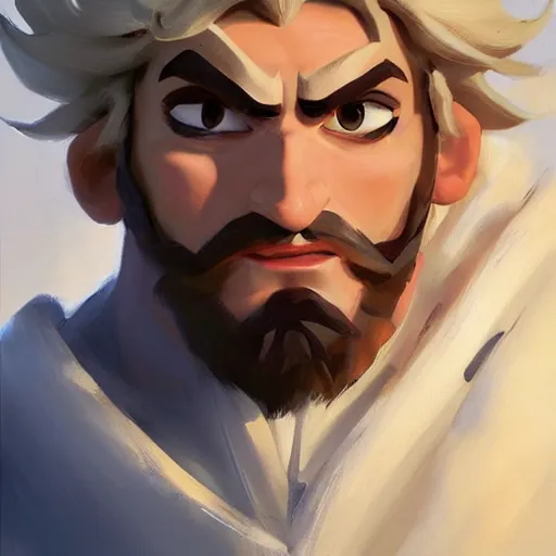 Prompt: greg manchess portrait painting of sven from frozen as overwatch character, medium shot, asymmetrical, profile picture, organic painting, sunny day, matte painting, bold shapes, hard edges, street art, trending on artstation, by huang guangjian and gil elvgren and sachin teng