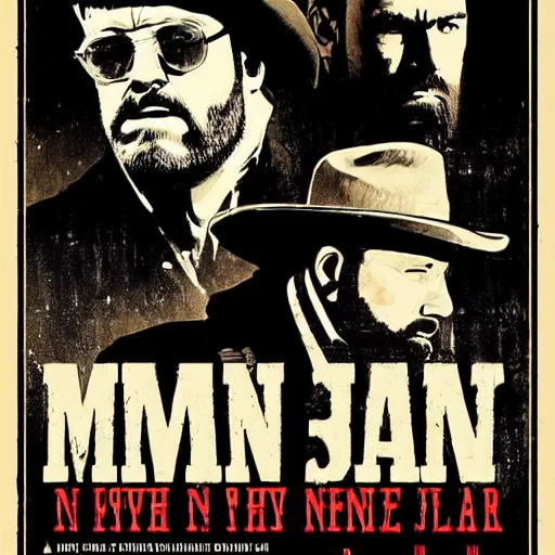 Prompt: movie poster of the man with no name, in the style of sergio leone and john ford, spaghetti western, hd, detailed, epic