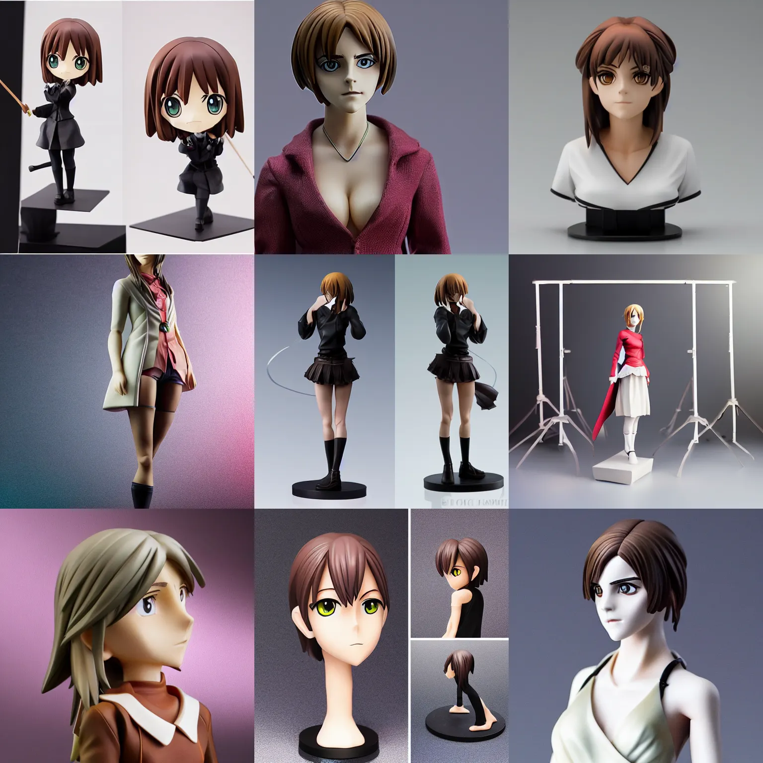 Prompt: anime figurine of emma watson, studio lighting, product photo