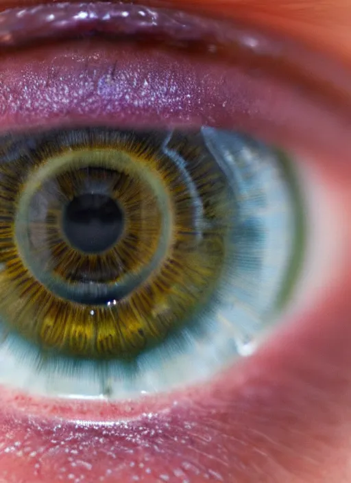 Image similar to human irises!, happy smiling, centered thin ring iris, detailed textures, eyelashes, advanced art, art styles mix, from wikipedia, wet relections, hd macro photograph from side, grid of eye shapes