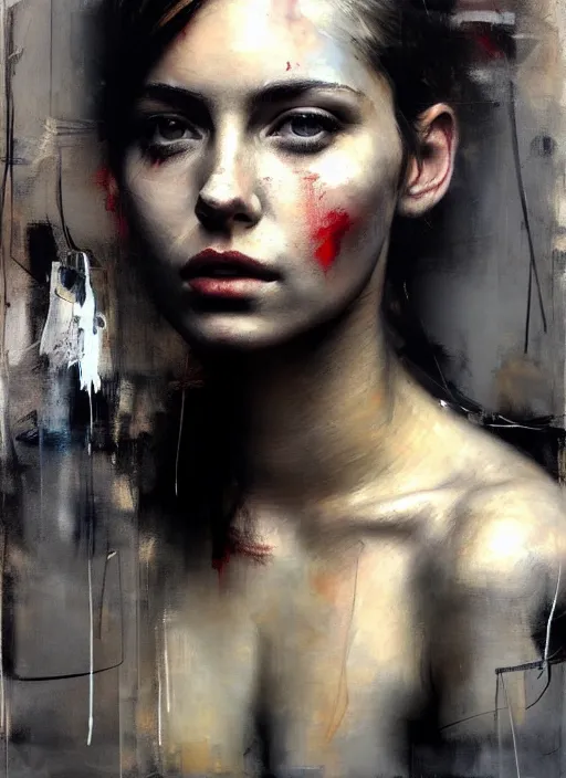 Prompt: painting of a gorgeous young woman in the style of Guy Denning, realistic, sharp focus, 8k high definition, insanely detailed, intricate, elegant, art by Guy Denning and Alyssa Monks