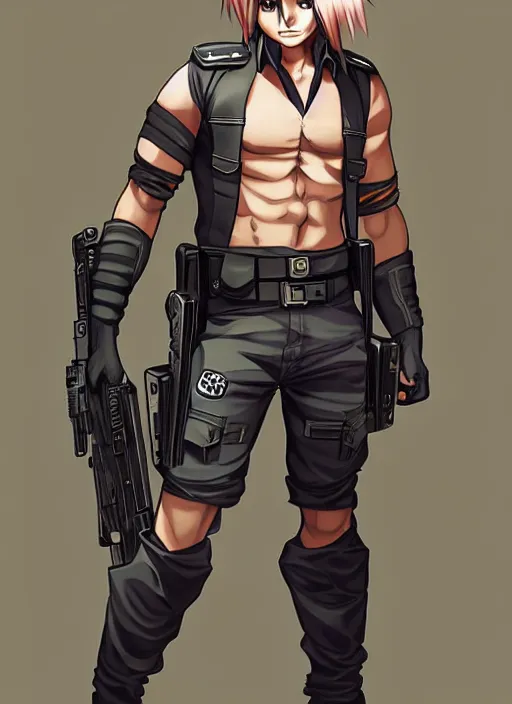 Image similar to Leon S kennedy as a Officer Bunny Character design, He has anime hair by charlie bowater, ross tran, artgerm, and makoto shinkai, detailed, inked, western comic book art