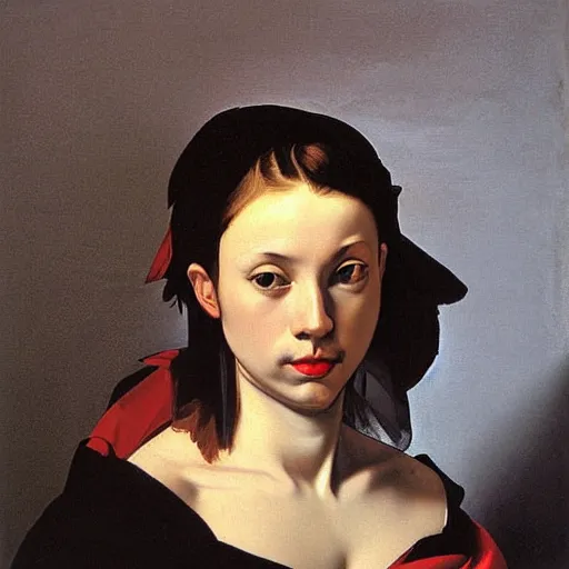 Image similar to oil painting clair obscur by caravaggio