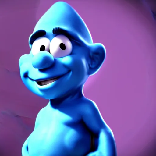 Image similar to photorealistic render of a smurf. unreal engine. cgsociety.