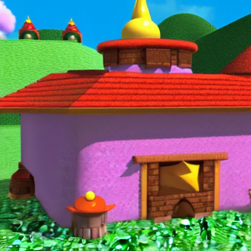 Image similar to princess peaches castle super mario 64 render