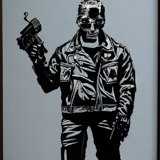 Image similar to the terminator by banksy