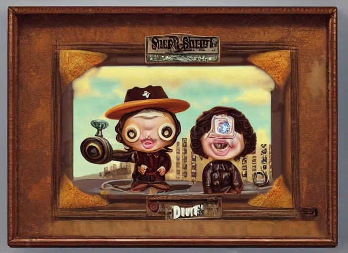 Image similar to the sheriff donut, lowbrow, matte painting, 3 - d highly detailed, in the style of mark ryden,