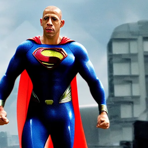 Prompt: vin diesal as superman in man of steel