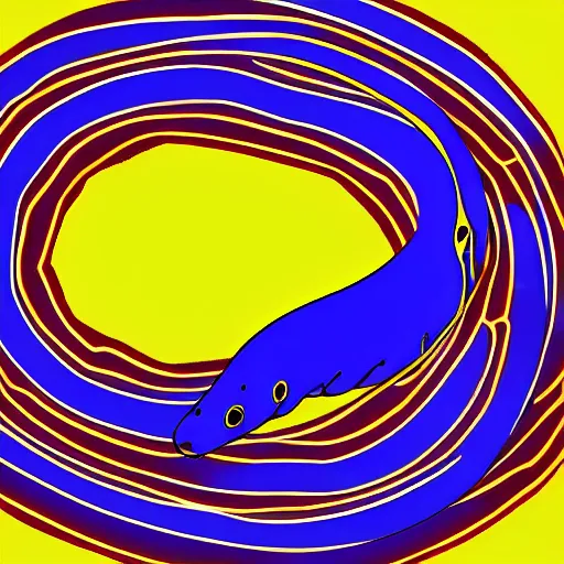 Prompt: digital art of a surreal electric eel