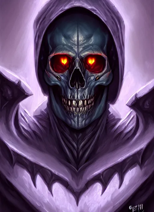 Image similar to a _ fantasy _ style _ portrait _ painting _ of skull head lich, dnd, wicked, oil _ painting _ unreal _ 5 _ daz. _ rpg _ portrait _ extremely _ detailed _ artgerm _ greg _ rutkowski _ greg