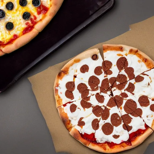 Prompt: ice cream on pizza