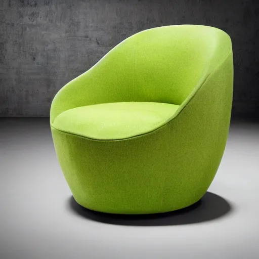 Image similar to an armchair in the shape of an avocado