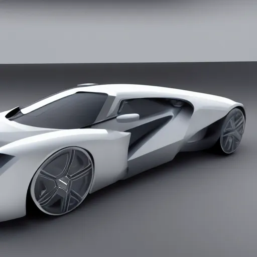 Image similar to render of futuristic supercar, realistic, clean, detailed, raytracing