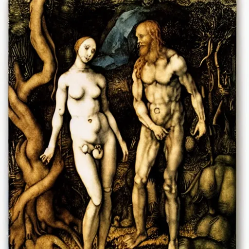 Image similar to adam and eve by albrecht durer