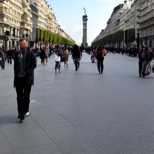 Prompt: Dragons walking down the Champs-Elysees