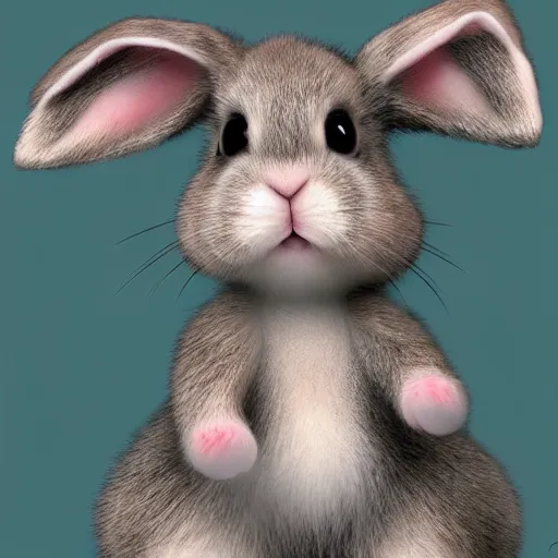 Prompt: cute bunny baby, digital art 4k