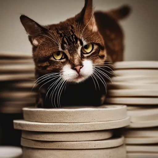 Prompt: brown floppa cat laying on stacks of money in bathtub