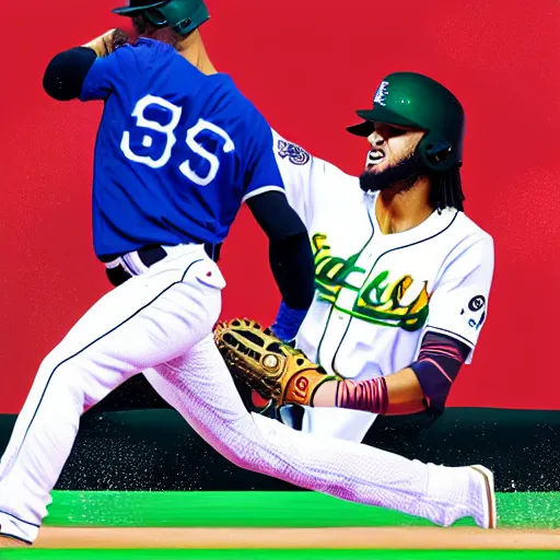 Image similar to fernando tatis jr applying cream to himself, splash art, hyper detailed, 8 k