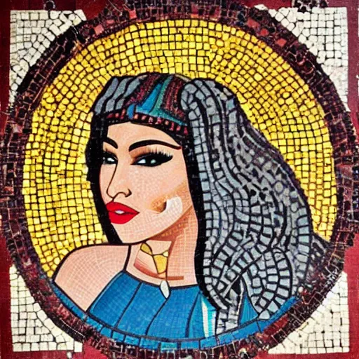 Image similar to roman mosaic of Nicki Minaj