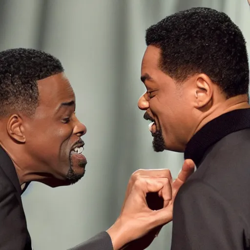 Image similar to photo of chris rock slapping will smith at the oscar's