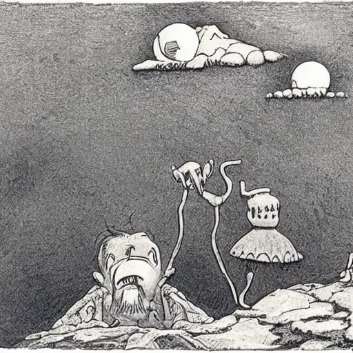 Prompt: limbo, sulfur, cavern, photorealism, 4 k, highly detailed, by maurice sendak, edward gorey, charles addams,