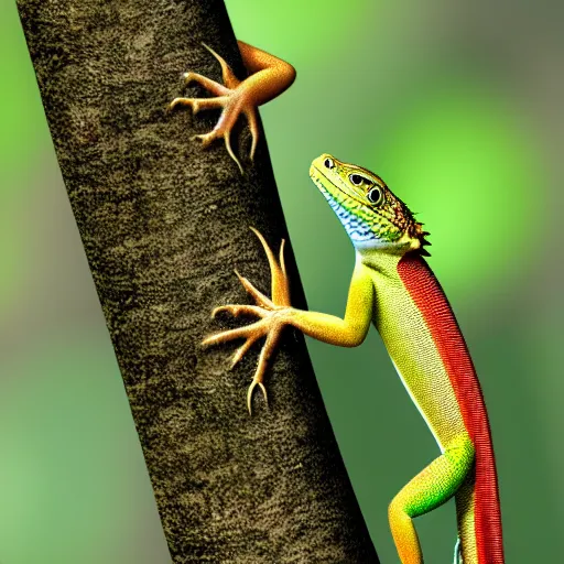 Image similar to tree climbing a lizard