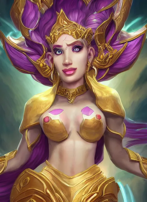 Image similar to divine soraka, from league of legends, health supporter, hyper detailed, pawg, digital art, trending in artstation, cinematic lighting, studio quality, smooth render, unreal engine 5 rendered, octane rendered, art style by klimt and nixeu and ian sprigger and wlop and krenz cushart