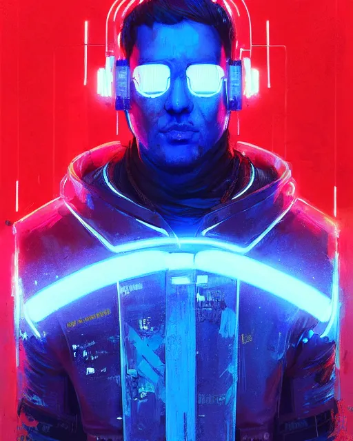 Prompt: detailed full body Blue Neon Emperor Nero, cyberpunk futuristic neon, reflective red coats, decorated with traditional Rome ornaments by Ismail inceoglu dragan bibin hans thoma greg rutkowski Alexandros Pyromallis Nekro Rene Maritte Illustrated, Perfect face, fine details, realistic shaded, fine-face, pretty face