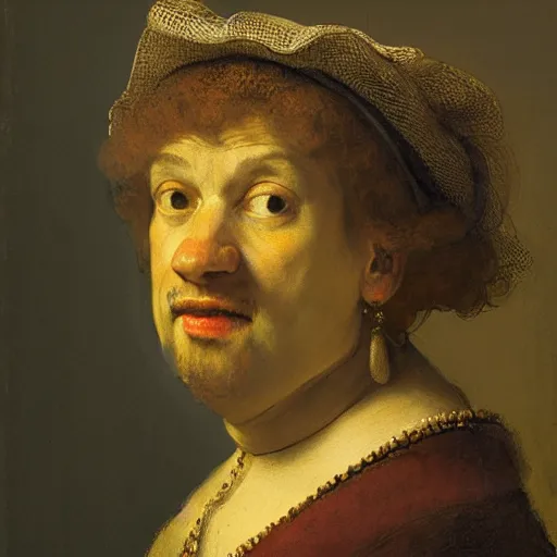 Prompt: portraits of various people in the style of Rembrandt, Dutch draftsman, painter and print-maker