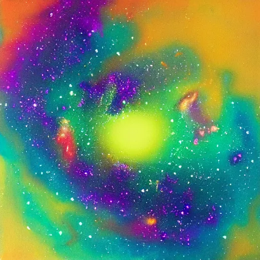 Image similar to “painting of a galaxy that looks like a toxic spill”
