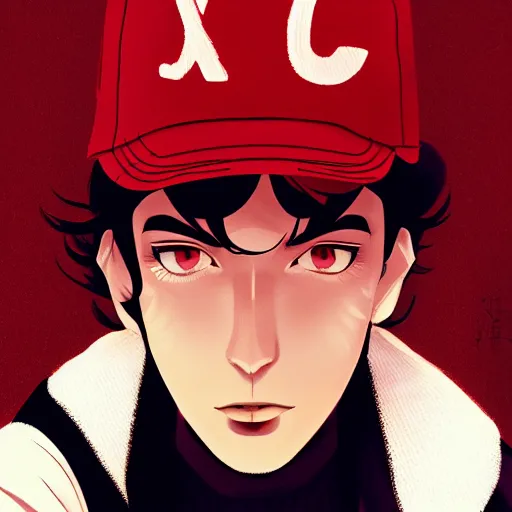 Image similar to J.D. Salinger as Holden Caulfield wearing that hat, ambient lighting, 4k, anime key visual, lois van baarle, ilya kuvshinov, rossdraws, artstation