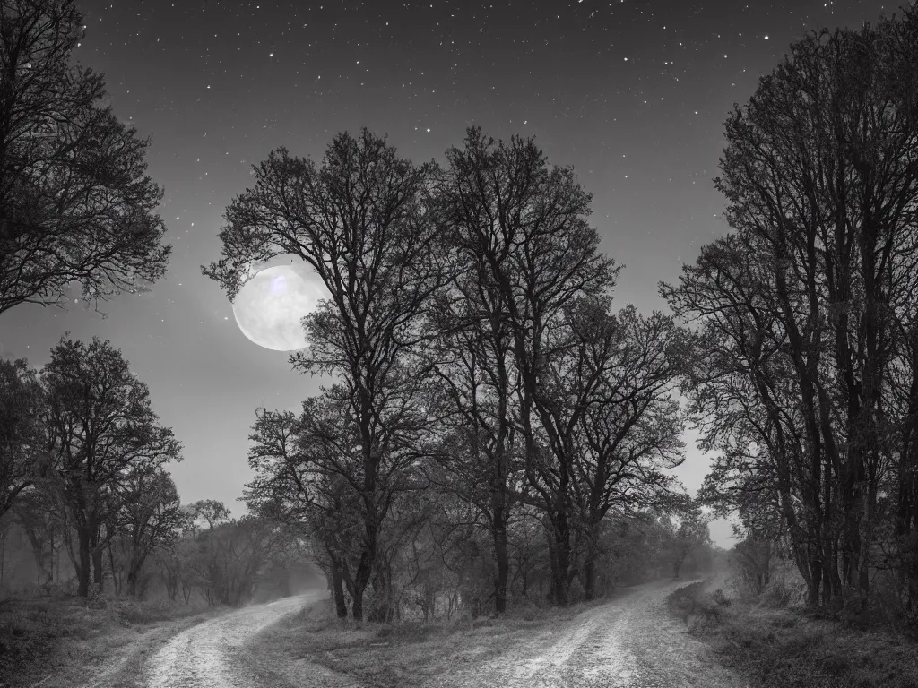 Image similar to moonlit medieval road