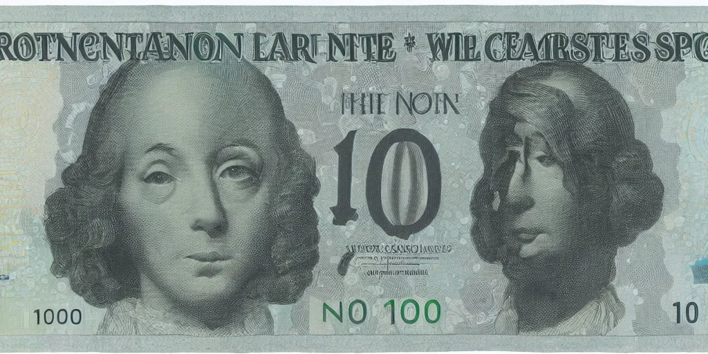 Image similar to 1 0 0 euro note but alien