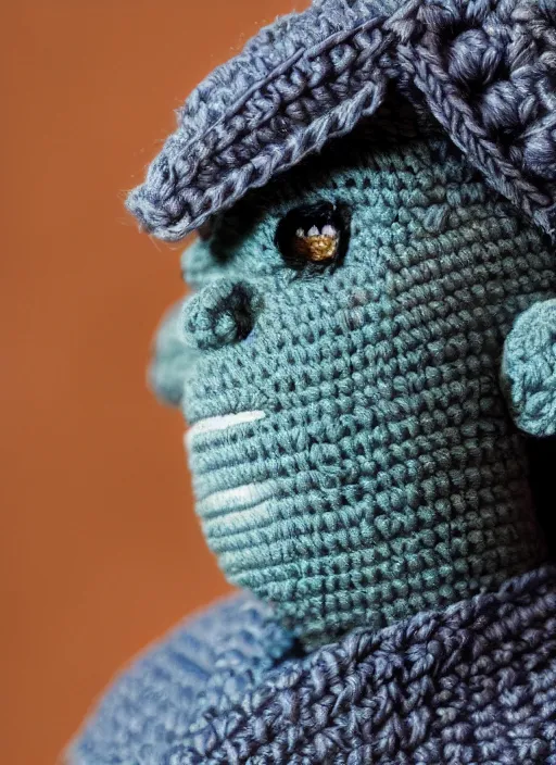 Prompt: crochet of drizzt do'urden, high quality, Sigma 50mm f/1.4