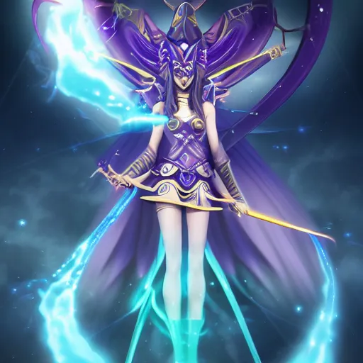 Prompt: beautiful dark magician girl, full body, mystical, ultra detailed, 4 k