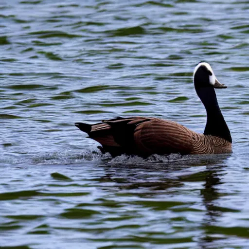 Image similar to gigachad goose. the goose she tells you not to worry about