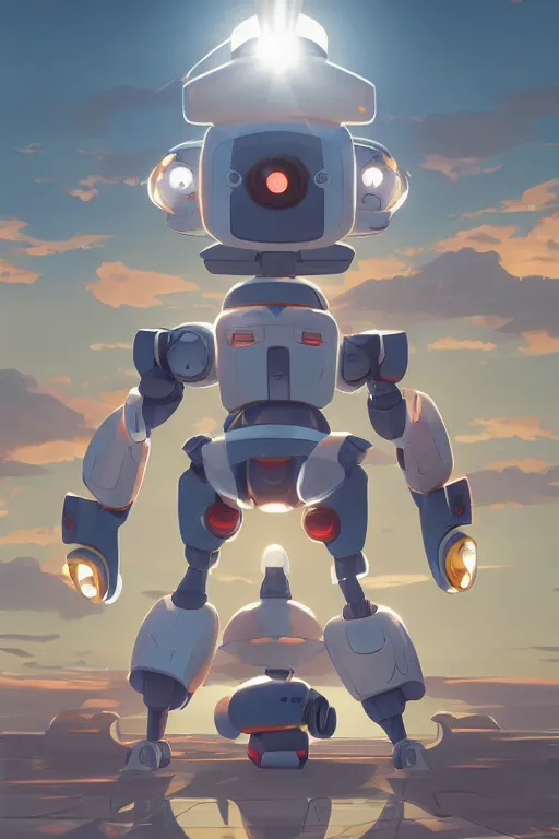 Image similar to metabots medabots medarotto medarot robot minimalist comics, behance hd by jesper ejsing, by rhads, makoto shinkai and lois van baarle, ilya kuvshinov, rossdraws global illumination ray tracing hdr radiating a glowing aura