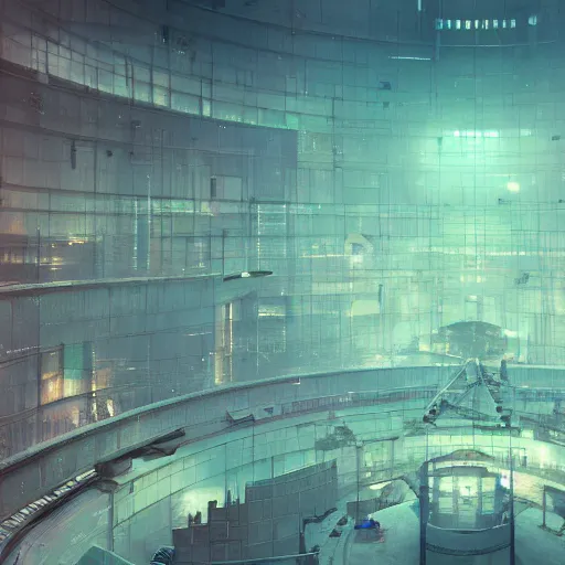 Image similar to dystopian panopticon, artstation, cgsociety, flickr, cinestill