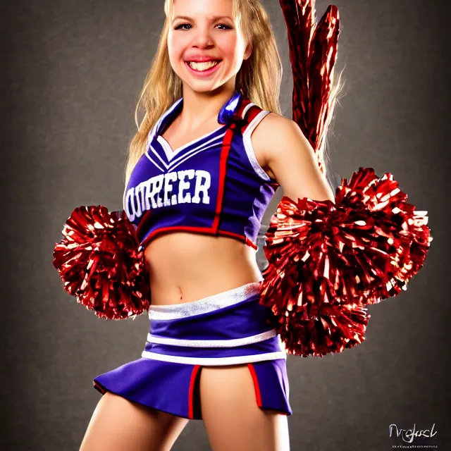 Prompt: cheerleader warrior, highly detailed, 8 k, hdr, smooth, sharp focus, high resolution, award - winning photo