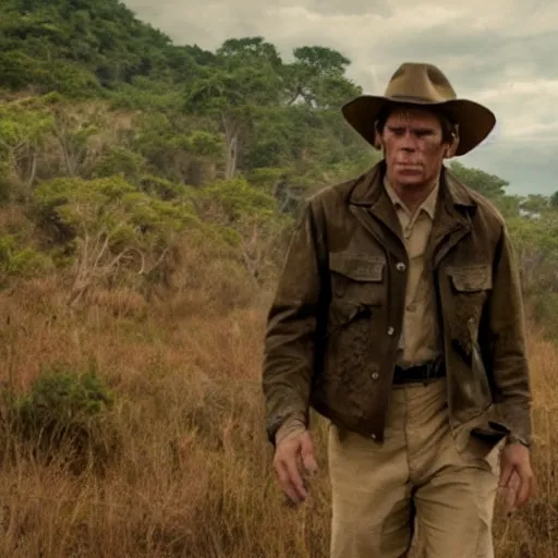 Image similar to a still of from the movie kong : skull island crossover with the movie no country for old men and the movie boys don't cry