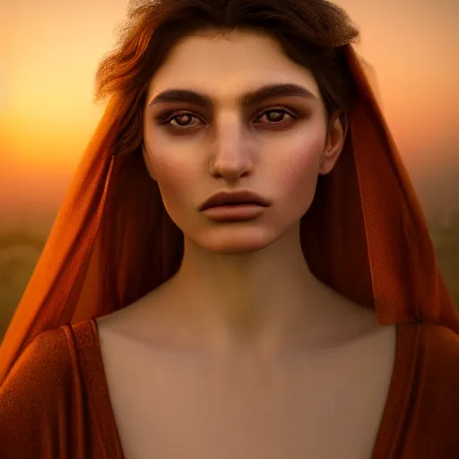 Image similar to photographic portrait of a stunningly beautiful renaissance azeri female in soft dreamy light at sunset, contemporary fashion shoot, by edward robert hughes, annie leibovitz and steve mccurry, david lazar, jimmy nelsson, breathtaking, 8 k resolution, extremely detailed, beautiful, establishing shot, artistic, hyperrealistic, beautiful face, octane render