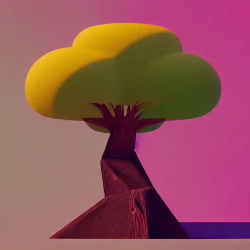 Prompt: tree but minimalistic concept art by frank stella and gilleard james, colorful, vray, depth of field, trending on artstation, minimalism