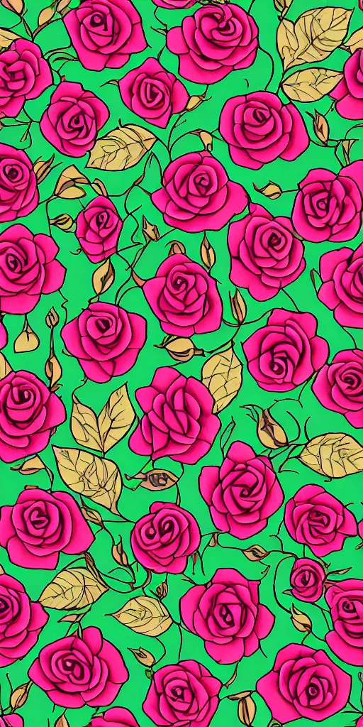 Image similar to seamless pattern of beautiful roses with leaves and throns, colourful, symmetrical, repeating 35mm photography