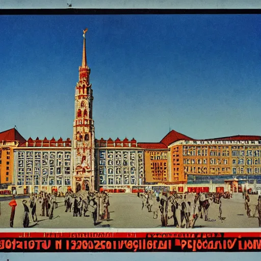 Prompt: munich city soviet era propaganda style